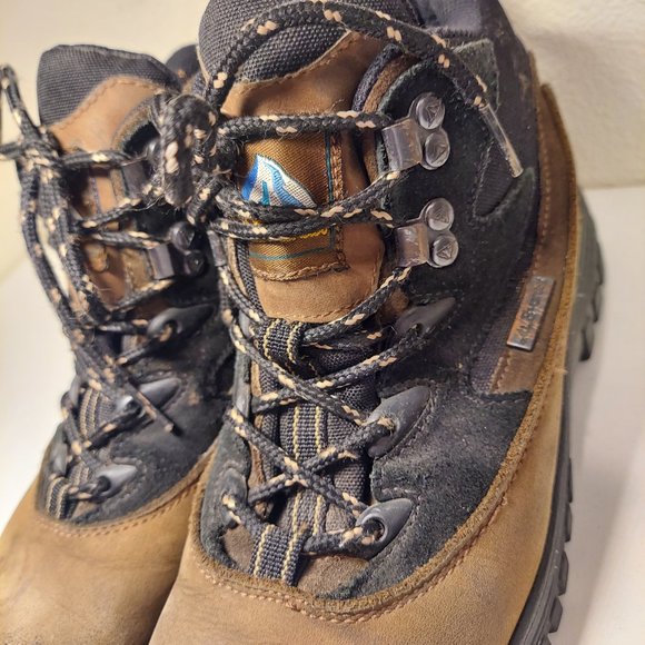 Mt Everest Shoes Mt Everest Tucson Womens Size 8 Black Tan Leather Sturdy Comfort Hiking